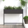Hævet haveplantekasse i stål - Rektangulær design | Størrelse: 100x26x82 cm | Farve: Sort