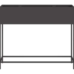 Hævet haveplantekasse i stål - Rektangulær design | Størrelse: 100x26x82 cm | Farve: Sort