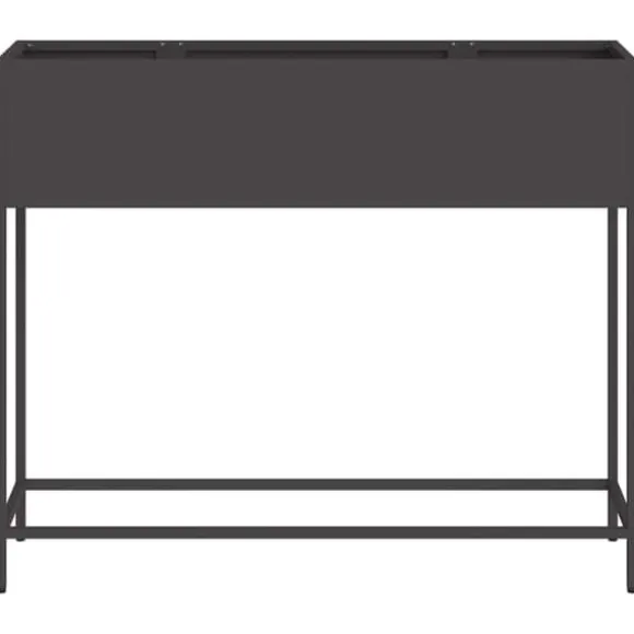 Hævet haveplantekasse i stål - Rektangulær design | Størrelse: 100x26x82 cm | Farve: Sort