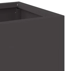 Hævet haveplantekasse i stål - Rektangulær design | Størrelse: 100x26x82 cm | Farve: Sort