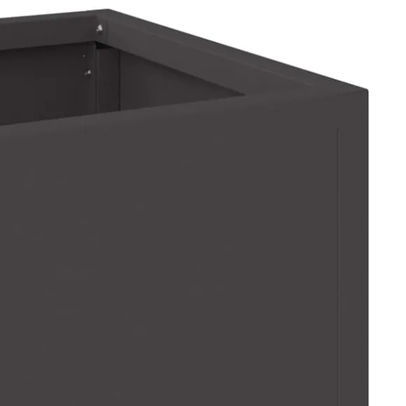 Hævet haveplantekasse i stål - Rektangulær design | Størrelse: 100x26x82 cm | Farve: Sort