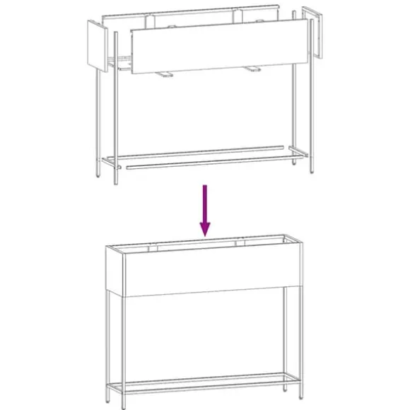 Hævet haveplantekasse i stål - Rektangulær design | Størrelse: 100x26x82 cm | Farve: Sort