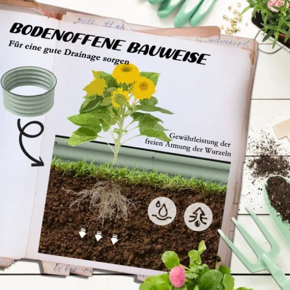Hævet plantebed, 60x30 cm, grøn