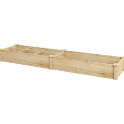 Hævet plantebed, 237x60x25 cm, naturlig
