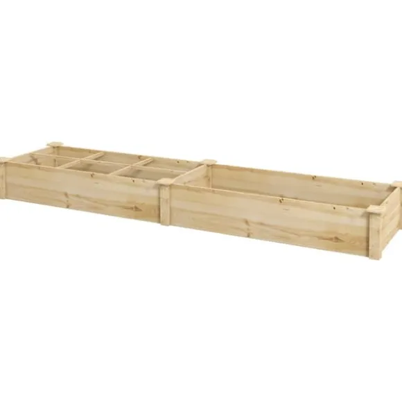 Hævet plantebed, 237x60x25 cm, naturlig