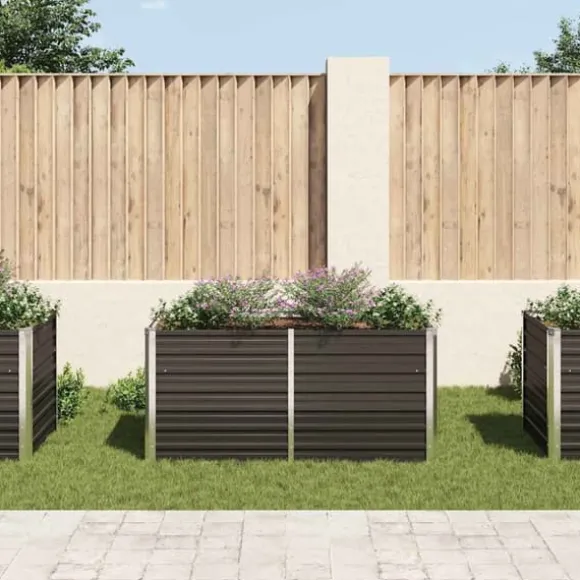 Hævet plantekasse i galvaniseret stål - Holdbar og stilfuld | Størrelse: 160x80x77 cm | Farve: Antracitgrå