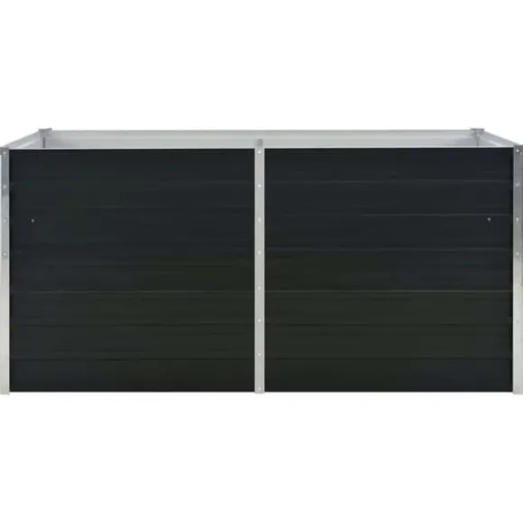 Hævet plantekasse i galvaniseret stål - Holdbar og stilfuld | Størrelse: 160x80x77 cm | Farve: Antracitgrå