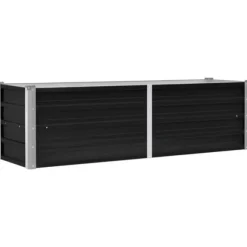 Hævet plantekasse i galvaniseret stål - Dybde 160x40x45 cm | Farve: Antracitgrå