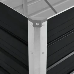Hævet plantekasse i galvaniseret stål - Dybde 160x40x45 cm | Farve: Antracitgrå