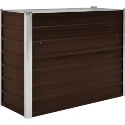 Hævet plantekasse i galvaniseret stål - 100x40x77 cm | Farve: Brun