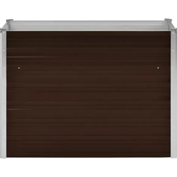 Hævet plantekasse i galvaniseret stål - 100x40x77 cm | Farve: Brun