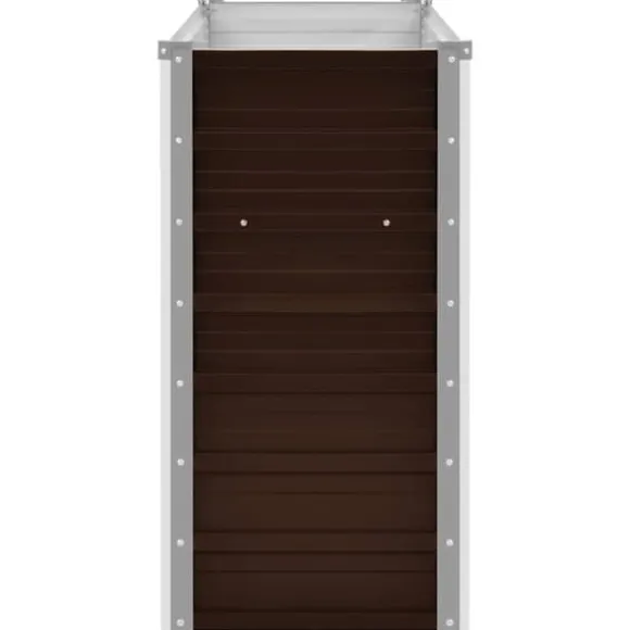 Hævet plantekasse i galvaniseret stål - 100x40x77 cm | Farve: Brun