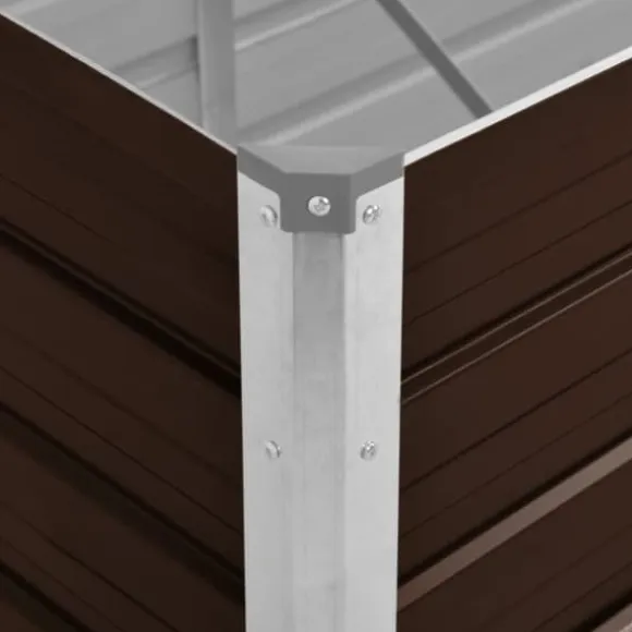 Hævet plantekasse i galvaniseret stål - 160x40x77 cm | Farve: Brun