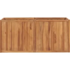 Hævet plantekasse i massivt teaktræ - Udsmykning til haven | Størrelse: 150x50x70 cm