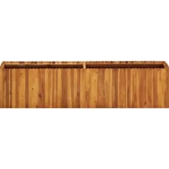 Hævet plantekasse i massivt akacietræ - Rustikt design | Størrelse: 200x30x50 cm