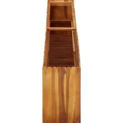 Hævet plantekasse i massivt akacietræ - Rustikt design | Størrelse: 200x30x50 cm
