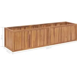 Hævet plantekasse i teaktræ - Holdbart højbed | Størrelse: 200x50x50 cm