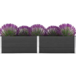 Hævet plantekasse i WPC - Holdbar & moderne design | Størrelse: 250x100x54 cm | Farve: Grå