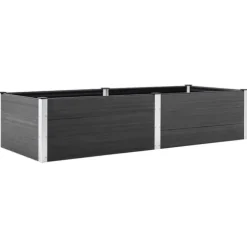 Hævet plantekasse i WPC - Holdbar & moderne design | Størrelse: 250x100x54 cm | Farve: Grå