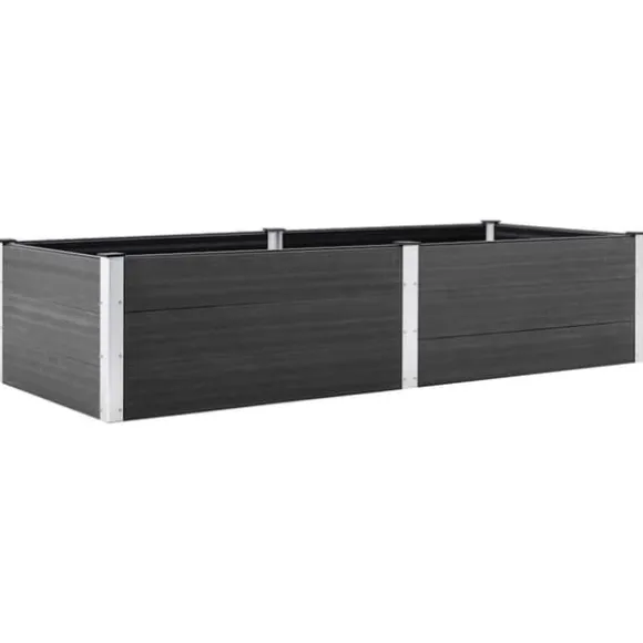 Hævet plantekasse i WPC - Holdbar & moderne design | Størrelse: 250x100x54 cm | Farve: Grå