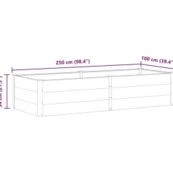 Hævet plantekasse i WPC - Holdbar & moderne design | Størrelse: 250x100x54 cm | Farve: Grå