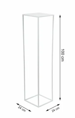 Hvid moderne stående blomsterstand 100 cm