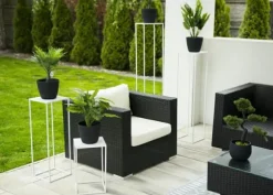 Hvid moderne stående blomsterstand 100 cm