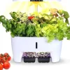 Hydroponics 16 kapsler vækstsystem sæt urtehave med LED-lys vækstpotte indendørs havepotte til hjemmekontor