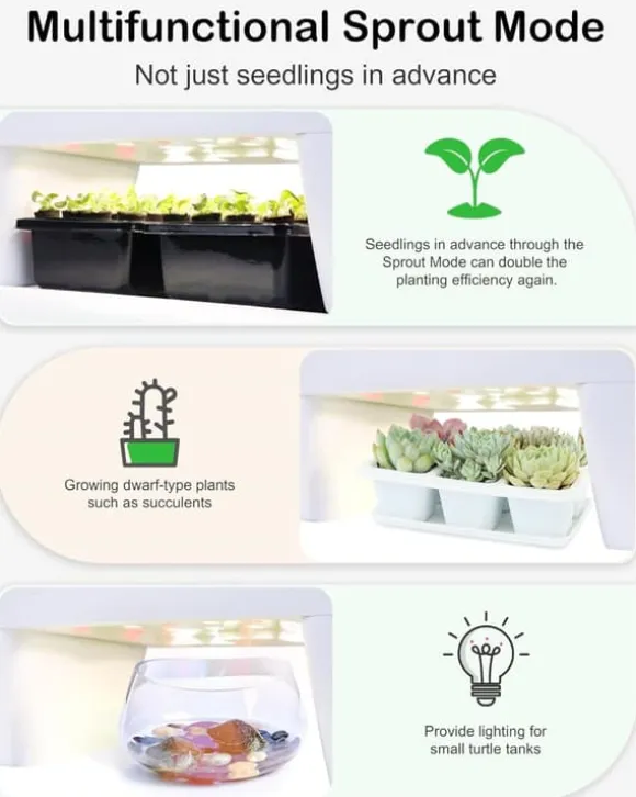 Hydroponics 16 kapsler vækstsystem sæt urtehave med LED-lys vækstpotte indendørs havepotte til hjemmekontor