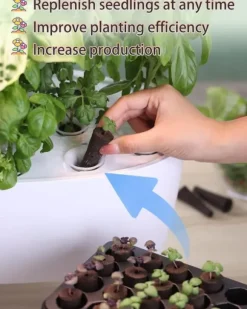 Hydroponics 16 kapsler vækstsystem sæt urtehave med LED-lys vækstpotte indendørs havepotte til hjemmekontor
