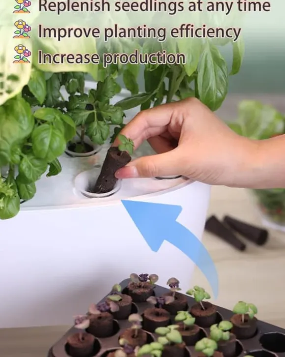 Hydroponics 16 kapsler vækstsystem sæt urtehave med LED-lys vækstpotte indendørs havepotte til hjemmekontor