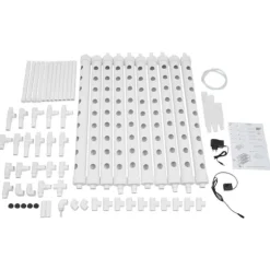 Hydroponisk dyrkningsanlæg - Havekit - 3 niveauer - 90 plantepladser - Fritstående - EU-stik - 102×40×100 cm - Hvid