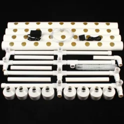 Hydroponisk dyrkningsanlæg - 2-lags NFT rørkit - 72 huller - 32 mm huldiameter - 220V/50Hz - Altan - Uden vandtank - Hvid