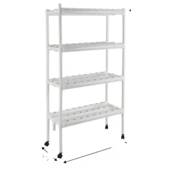 Hydroponisk dyrkningskit, 4-etages system, kapacitet til 108 planter,Hvid