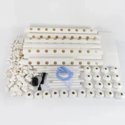 Hydroponisk dyrkningssæt - 3-lags system - 108 plantehuller - PVC-U - Rør Ø 6,3 cm - Hul Ø 3,2 cm - Slange 1,2 m - Hvid