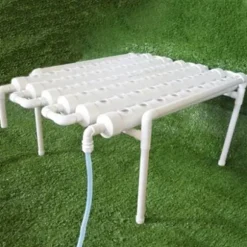Hydroponisk dyrkningssæt - 1-lagssystem - 54 huller - PVC-U - Huldiameter 3,2 cm - 4/6 rør - Lilla