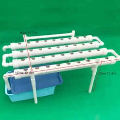 Hydroponisk dyrkningssæt - 1-lagssystem - 54 huller - PVC-U - Huldiameter 3,2 cm - 4/6 rør - Lilla