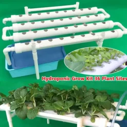 Hydroponisk dyrkningssæt - 1-lagssystem - 54 huller - PVC-U - Huldiameter 3,2 cm - 4/6 rør - Lilla
