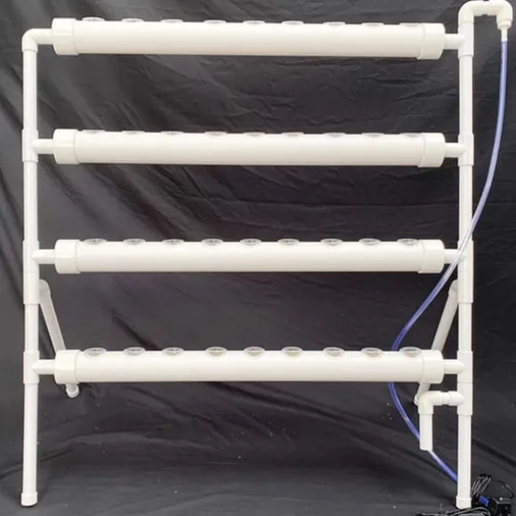 Hydroponisk dyrkningssæt - Rørsystem i PVC - Med 36 Plantepladser - Diameter 32 mm - Størrelse 95×45×100 cm - Spænding 220 V/50 Hz - Uden Beholder
