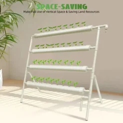Hydroponisk dyrkningssæt - Rørsystem i PVC - Med 36 Plantepladser - Diameter 32 mm - Størrelse 95×45×100 cm - Spænding 220 V/50 Hz - Uden Beholder