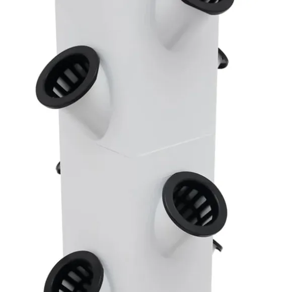 Hydroponisk dyrkningssæt - Vertikalt plantetårn - 56 huller - Vandpumpe - 30 l tank - EU/US-stik - 80×20×165 cm - Hvid