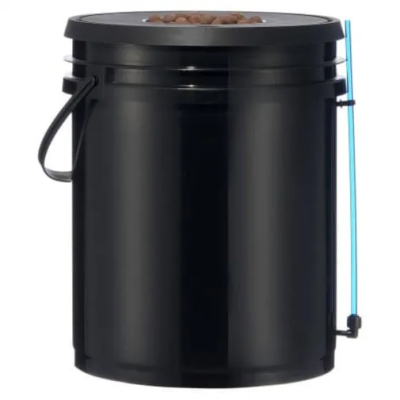 Hydroponisk dyrkningssystem, Deep Water Culture 4 spande, 30x30x38 cm, sort, PP-materiale
