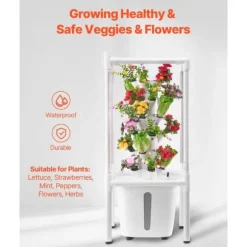 Hydroponisk Dyrkningssystem med Grow Light, 30 Pods Hydroponiske Tårnhave, Belysning til Indendørs Havebrug