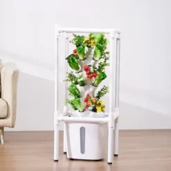 Hydroponisk Dyrkningssystem med Grow Light, 30 Pods Hydroponiske Tårnhave, Belysning til Indendørs Havebrug