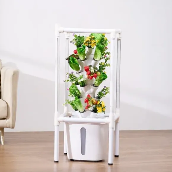Hydroponisk Dyrkningssystem med Grow Light, 30 Pods Hydroponiske Tårnhave, Belysning til Indendørs Havebrug