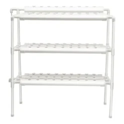 Hydroponisk dyrkningssystem, 3-etagers PVC-rørsystem, 90 plantepladser