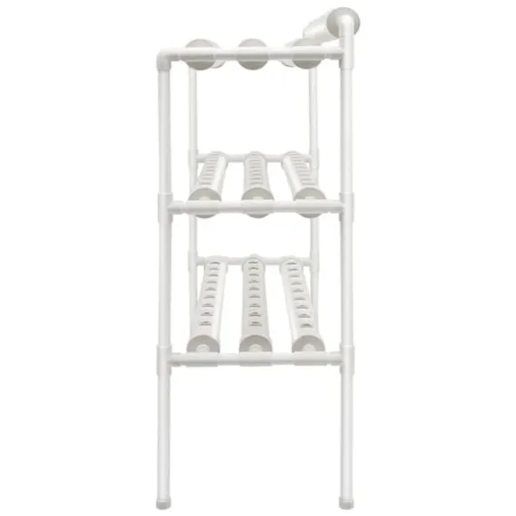 Hydroponisk dyrkningssystem, 3-etagers PVC-rørsystem, 90 plantepladser