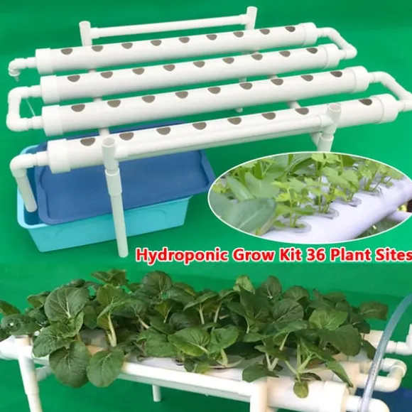 Hydroponisk dyrkningssystem, 36 plantepladser, effektiv vandanvendelse, PVC-U materiale