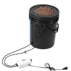 Hydroponisk dyrkningssystem, 5-gallon deep water culture, 30x30x38 cm, sort, PP-materiale