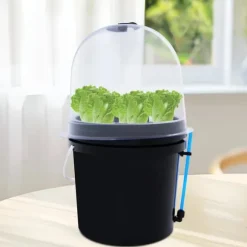 Hydroponisk kloningsmaskine - Aeroponisk formeringsboks - 8 huller - 5 l - Tågeteknologi - Rund - PP/PVC - Sort
